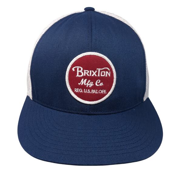 Brixton Mfg Co. Snapback Trucker Hat Blue One Size Adjustable Mesh Back 6 Panel - Picture 1 of 10